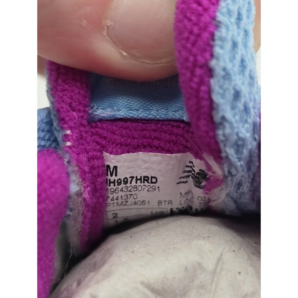New Balance Toddlers Sz 2M Unisex 997H Bungee‎ Lace Sneaker Blue Purple - NEW